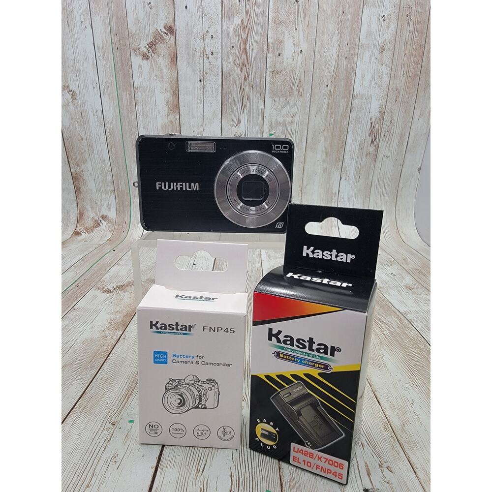 Fujifilm Black Compact Digital Camera with Accessory Boxes